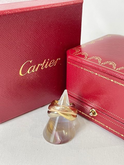 写真：Cartier カルティエ トリニティリング 3連 スリーカラー K18 YG WG PG